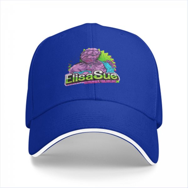 Black baseball cap with Elisa Sue graphic and text print