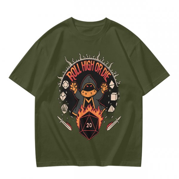 Roll High Or Die DnD Themed Graphic T-Shirt