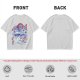 Olive green t-shirt with cat bus and Japanese traditional art print