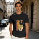 Olive T-Shirt With Ramen Bowl Graphic and Vertical Text Print
