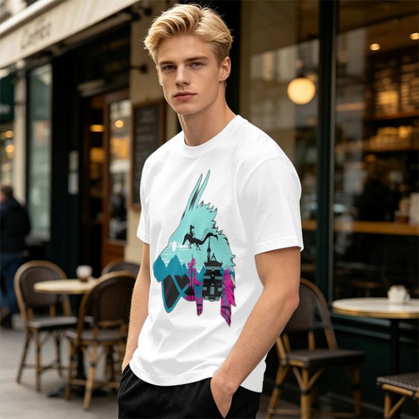 Olive T-Shirt With Spirited Away Dragon Silhouette Artwork
