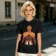 Olive T-Shirt With Giant Fire Warrior Silhouette And Small Knight Print
