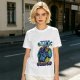 Olive T-shirt with Galactic Gunshow Skeleton Graphic Print