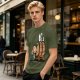 Olive T-Shirt with Charlie Brown and Snoopy at Oktoberfest Beer Barrel