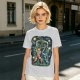 Olive T-shirt with Starry Night Style He-Man vs Skeletor Art