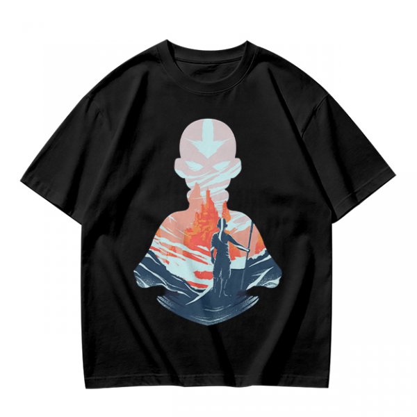 Avatar Aang Silhouette Graphic Tee for Anime Fans