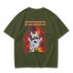 Olive t-shirt with cartoon dog and 'God has allowed me to live another day' print