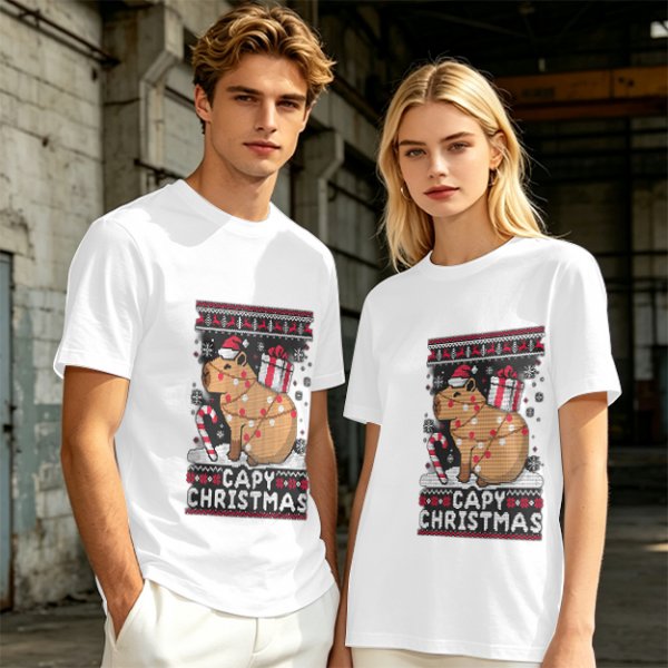 Capy Christmas Ugly Christmas Sweater Style T-Shirt