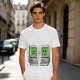 Olive T-shirt with pixel art retro computer characters print