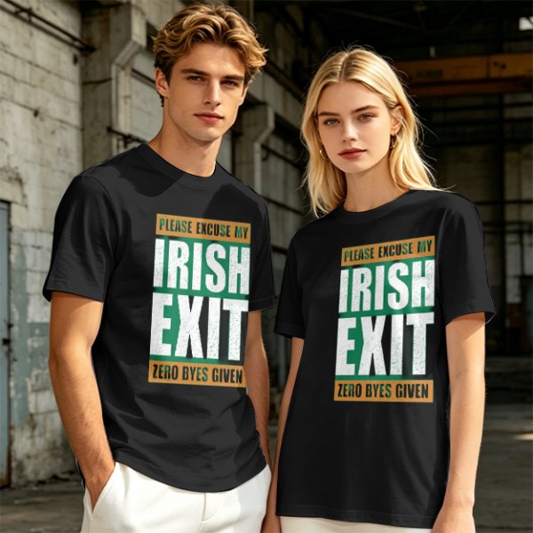 Irish Exit Funny St. Patrick's Day T-Shirt Design