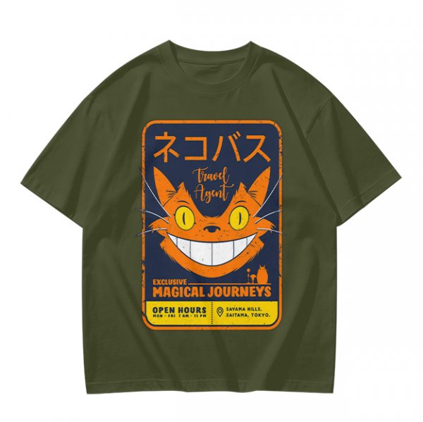Magical Cat Bus Travel Agent Graphic T-Shirt Design