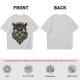 Olive Green Swordsman Skull Graphic Short Sleeve T-Shirt