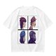 Olive T-Shirt With Four Gorillaz Character Portraits Print