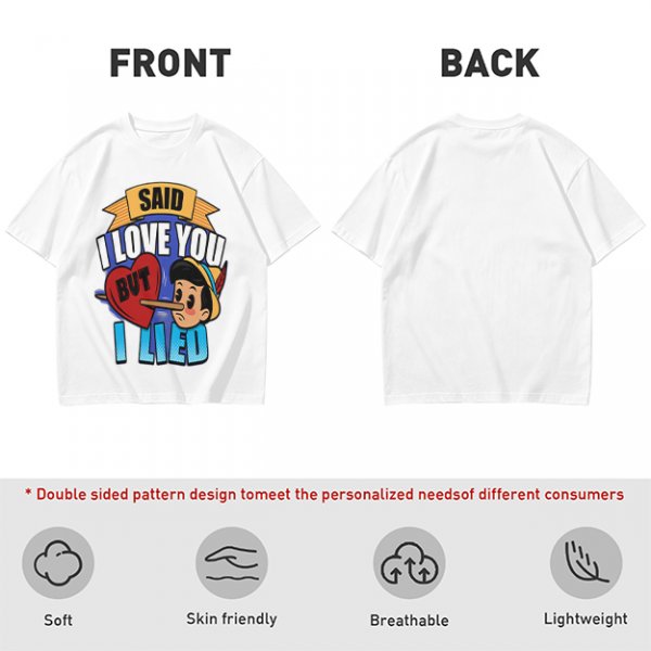 Olive t-shirt with Pinocchio 'Said I Love You But I Lied' print