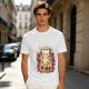 Olive Graphic T-Shirt With Everything Is On Fire Cat Design