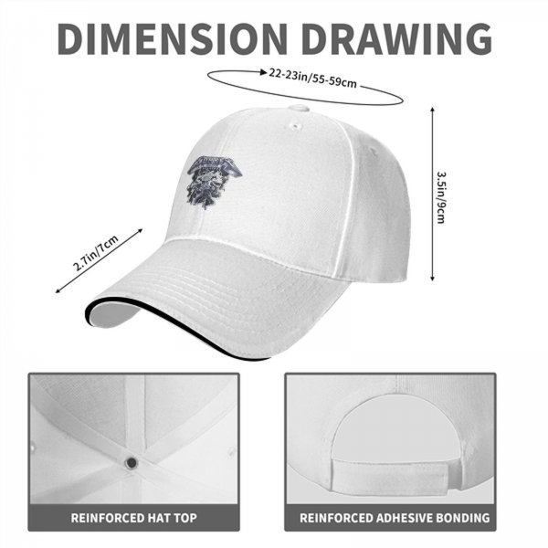 Black Baseball Cap With Metallic Graphic Print Design