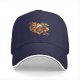 Black baseball cap with heart shaped food print design
