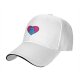 Black Baseball Cap With Blue Cat In Pink Heart Graphic