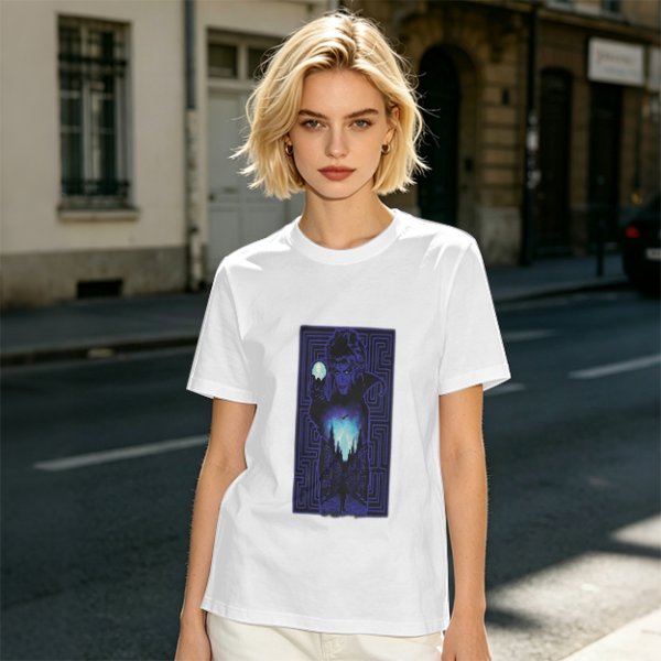 Olive T-Shirt With Mystical Maze Sorcerer Graphic Print