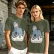 Olive T-Shirt with Sleeping Koala Nap Graphic