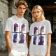 Olive T-Shirt With Four Gorillaz Character Portraits Print