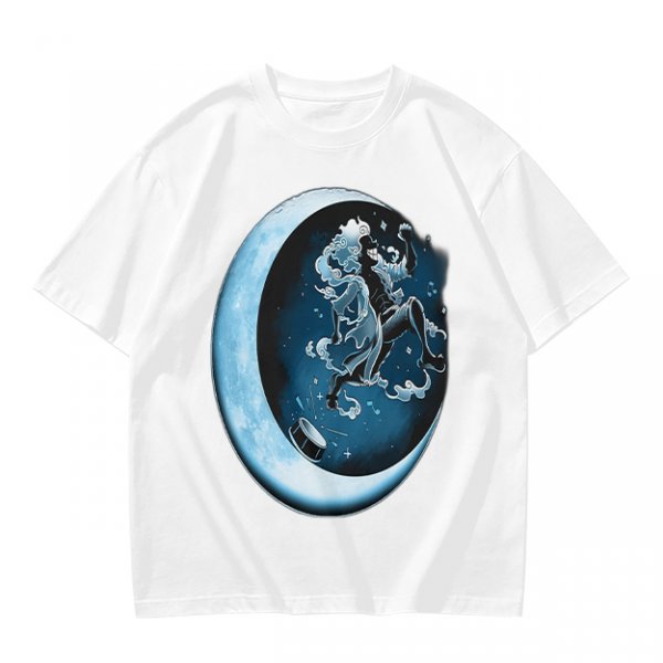 Olive T-Shirt With Crescent Moon And Dancing Spirit Graphic