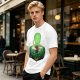 Olive Anime T-Shirt With Samurai Warrior Silhouette Art