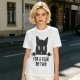 Olive graphic t-shirt with black cat holding 'for a year or two' text