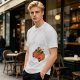 Olive T-Shirt with Skeleton and Friends in Christmas Car Print