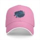 Black Baseball Cap With Blue Graphic Print Design