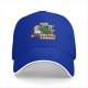 Black baseball cap with funny Christmas cat wobbling defense print