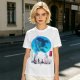 Anime girl cherry blossom scene graphic tee