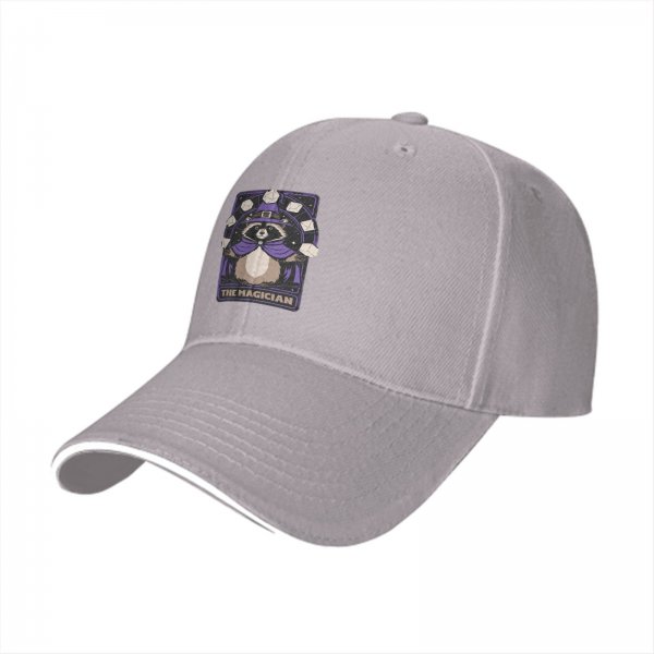 Black Baseball Cap With Raccoon Magician Tarot Art Print