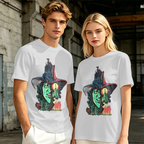 Olive T-Shirt with Wicked Witch of the West Emerald City Artwork