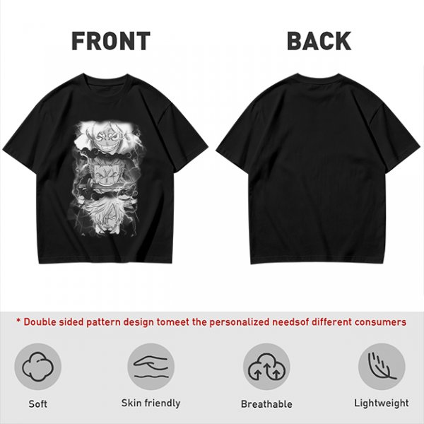 One Piece Straw Hat Crew Monochrome Graphic T-Shirt