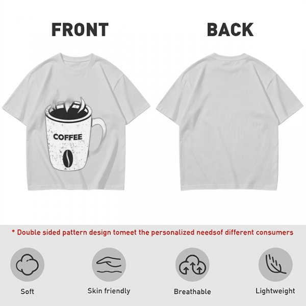 Olive Green T-Shirt With Coffee Mug Graphic Print