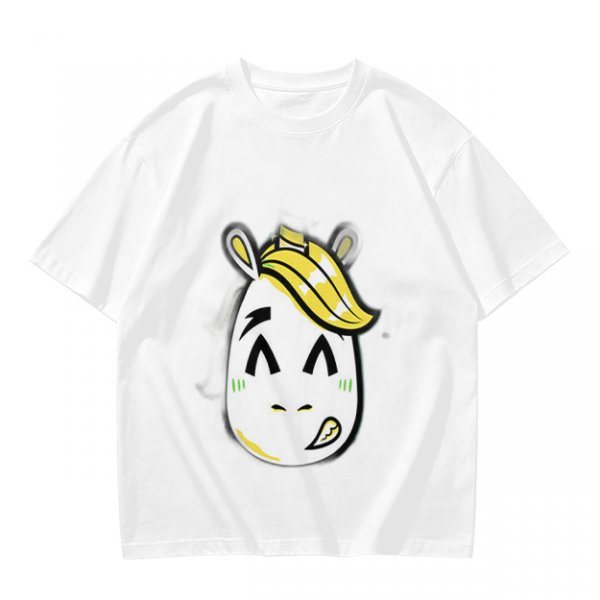 Olive T-Shirt With Cute Cartoon Horse Graphic Print