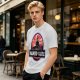 Olive T-Shirt with Haunted Castle Silhouette Graphic Design
