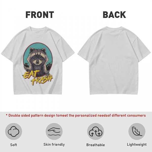 Olive Raccoon Eat Trash Graphic T-Shirt