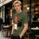 Black cat typing on laptop with 'Purr My Last Email' graphic t-shirt