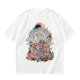 Olive T-Shirt With Whimsical Cat Crescent Moon Artwork