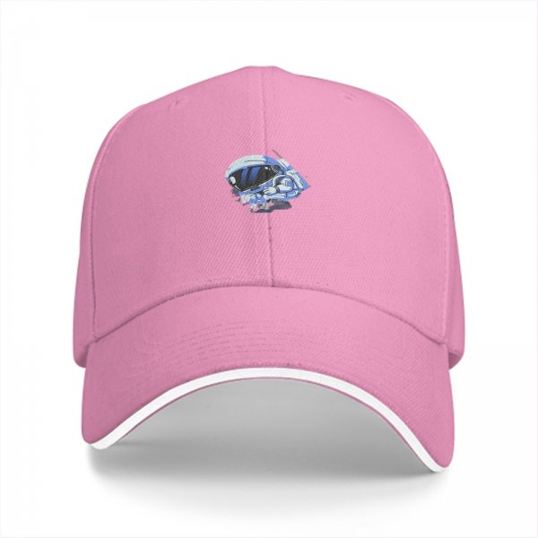 Black Baseball Cap With Cute Floating Astronaut Graphic
