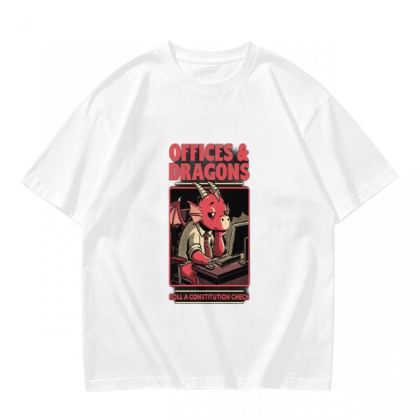 Offices & Dragons T-Shirt with Bored Office Dragon Art