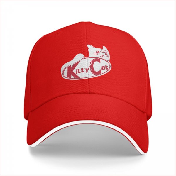Black baseball cap with Kitty Cat graphic and text