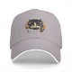 Black Baseball Cap With Cute Maneki-neko Cat Eating Ramen Design