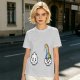 Oversized Olive T-Shirt With Sad Clouds And Rainbow Drip Graphic