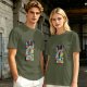 Olive T-Shirt With Tetris Block Character Print