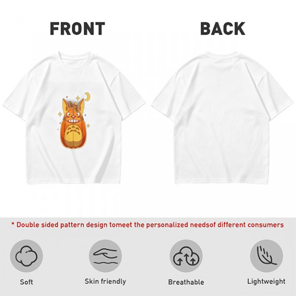 Olive T-Shirt With Cute Pumpkin Creature And Moon Star Print