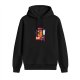 Black hoodie with playful ninja graphic design