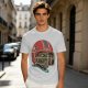 Olive T-Shirt with Zombie Football Player Helmet Graphic